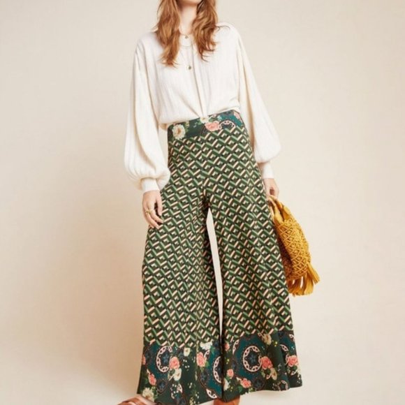 FARM Rio Pants - Farm Rio for Anthropologie Wide Leg Printed Pants